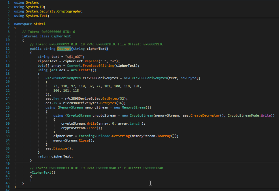 Decrypt decompilation